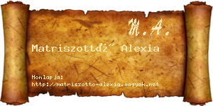 Matriszottó Alexia névjegykártya